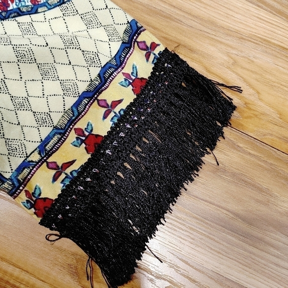 Boston Proper Tasseled Fringed Boho Coverup Mini Dress Size Medium - Picture 9 of 15